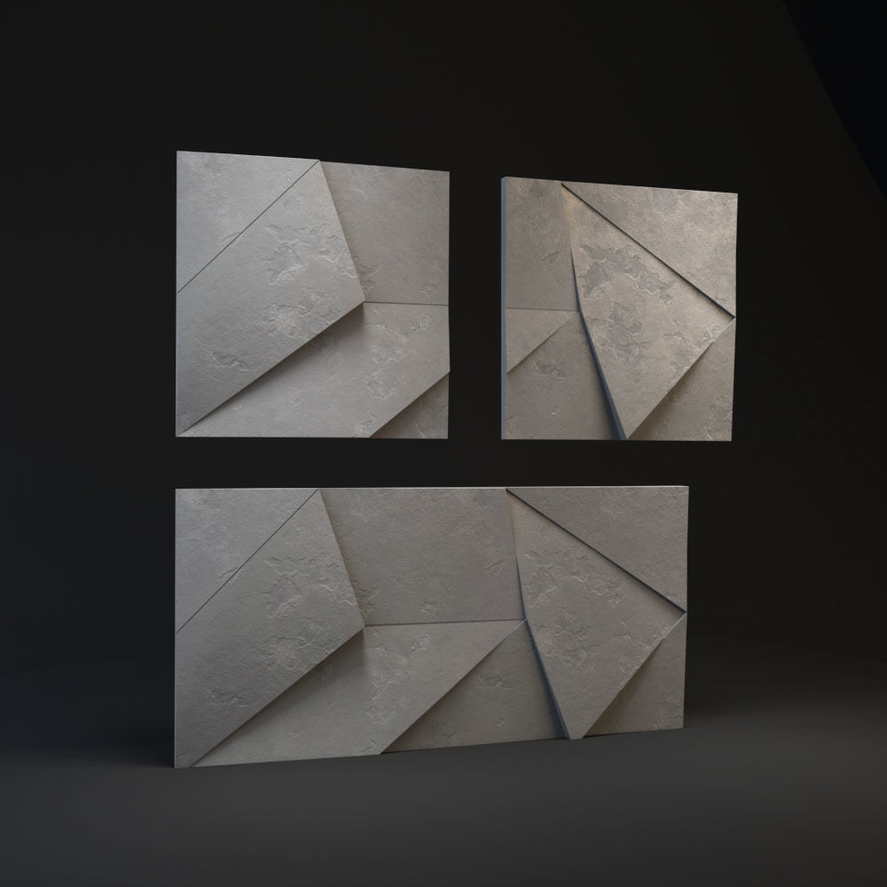 Abstract 3D Wall panel Low-poly 3D model_3