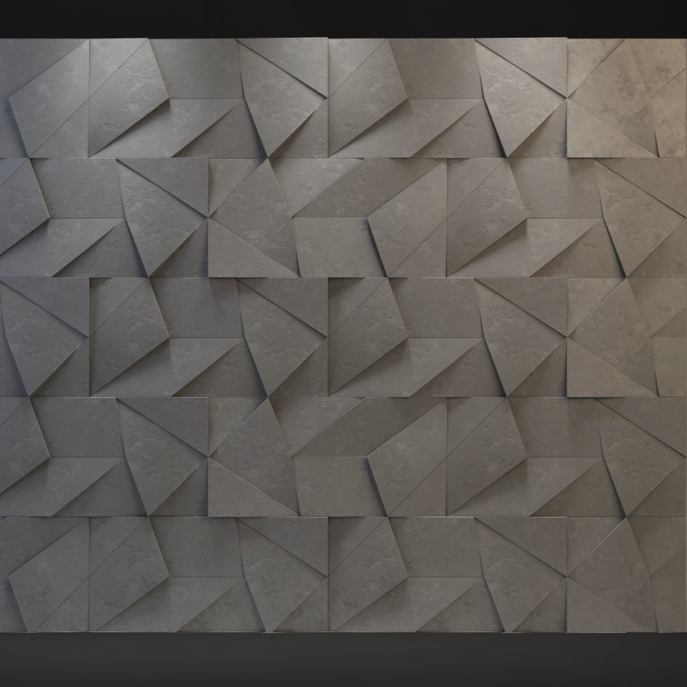 Abstract 3D Wall panel Low-poly 3D model_2