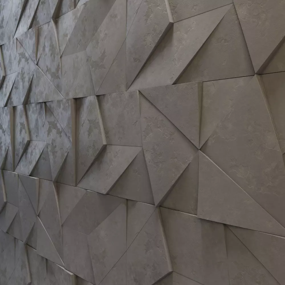 Abstract 3D Wall panel Low-poly 3D model_0