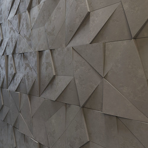 Abstract 3D Wall panel Low-poly 3D model