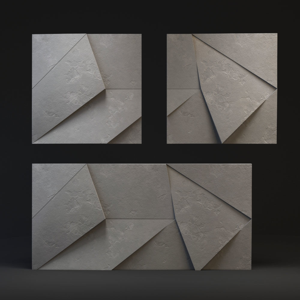 Abstract 3D Wall panel Low-poly 3D model_4