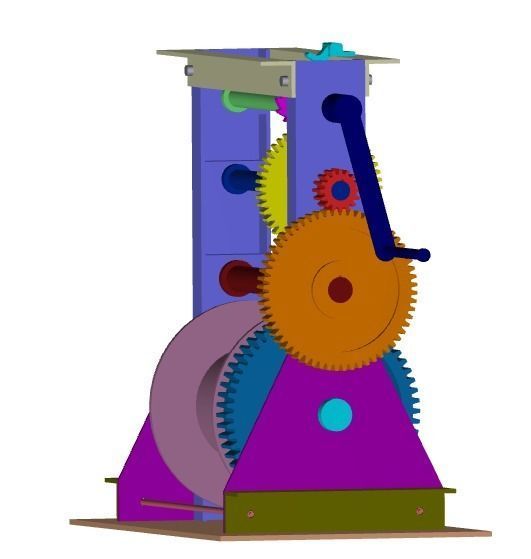 Hand winch 3D model_1