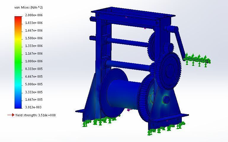 Hand winch 3D model_6