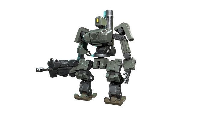 Bastion robot Low-poly 3D model
