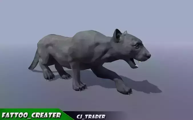 Lowpoly Wild Animal Puma Rigged 3D model Low-poly 3D model