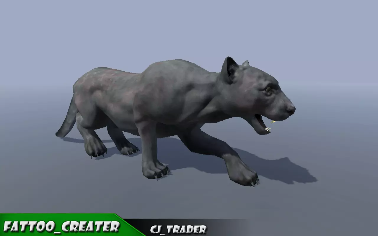 Lowpoly Wild Animal Puma Rigged 3D model Low-poly 3D model_0