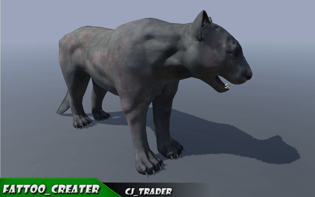 Lowpoly Wild Animal Puma Rigged 3D model Low-poly 3D model_1