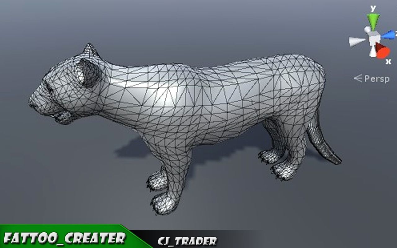 Lowpoly Wild Animals White Leopard Rigged 3D model Low-poly 3D model_7