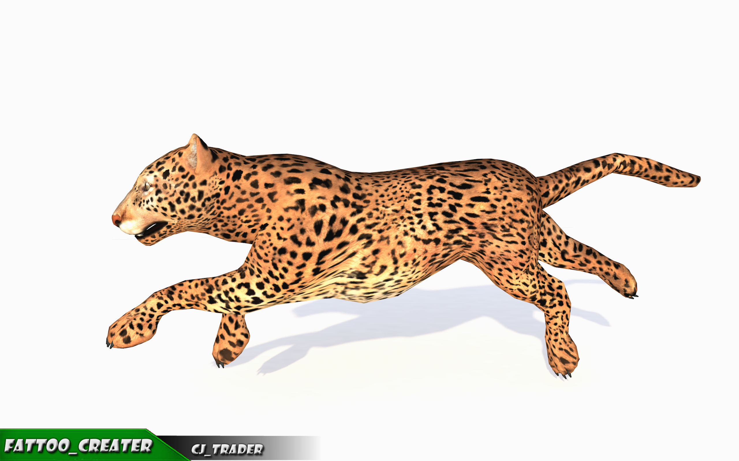 Lowpoly Jaguar-Leopard Animated 3D model Low-poly 3D model_4