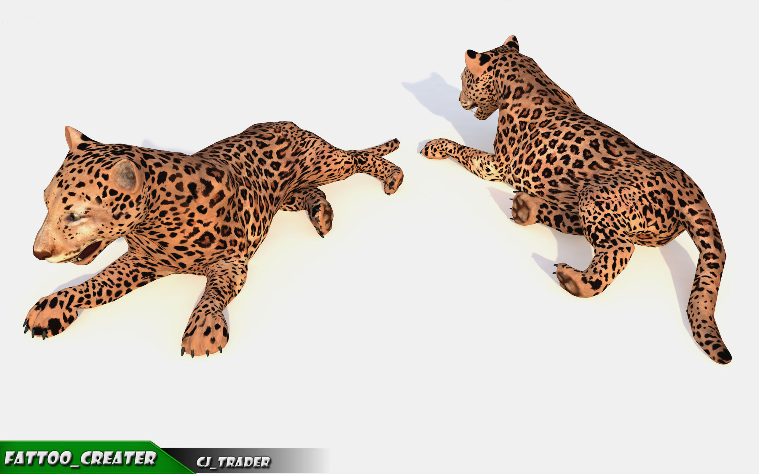 Lowpoly Jaguar-Leopard Animated 3D model Low-poly 3D model_2