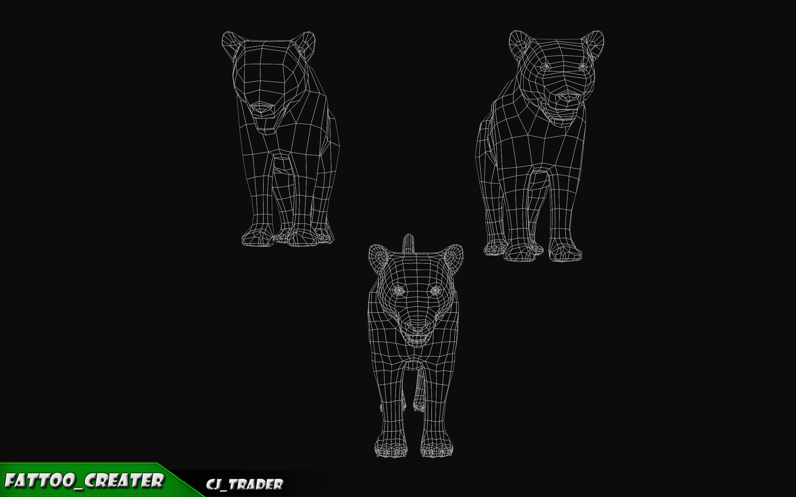 Lowpoly Jaguar-Leopard Animated 3D model Low-poly 3D model_12