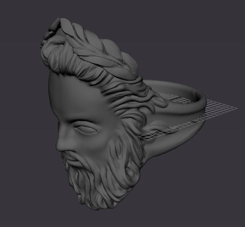 Zeus face ring  3D print model_1