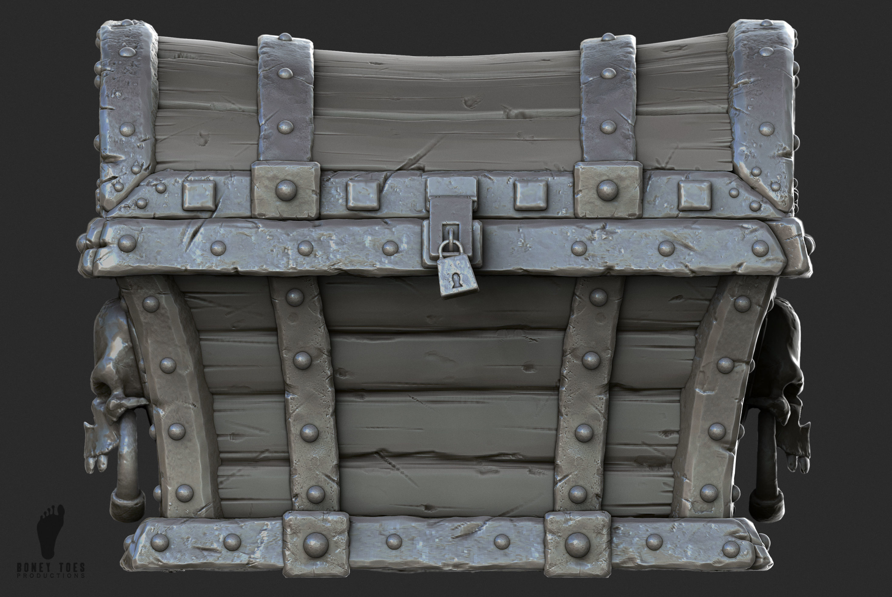 3D Pirate Treasure Chest 3D model_1