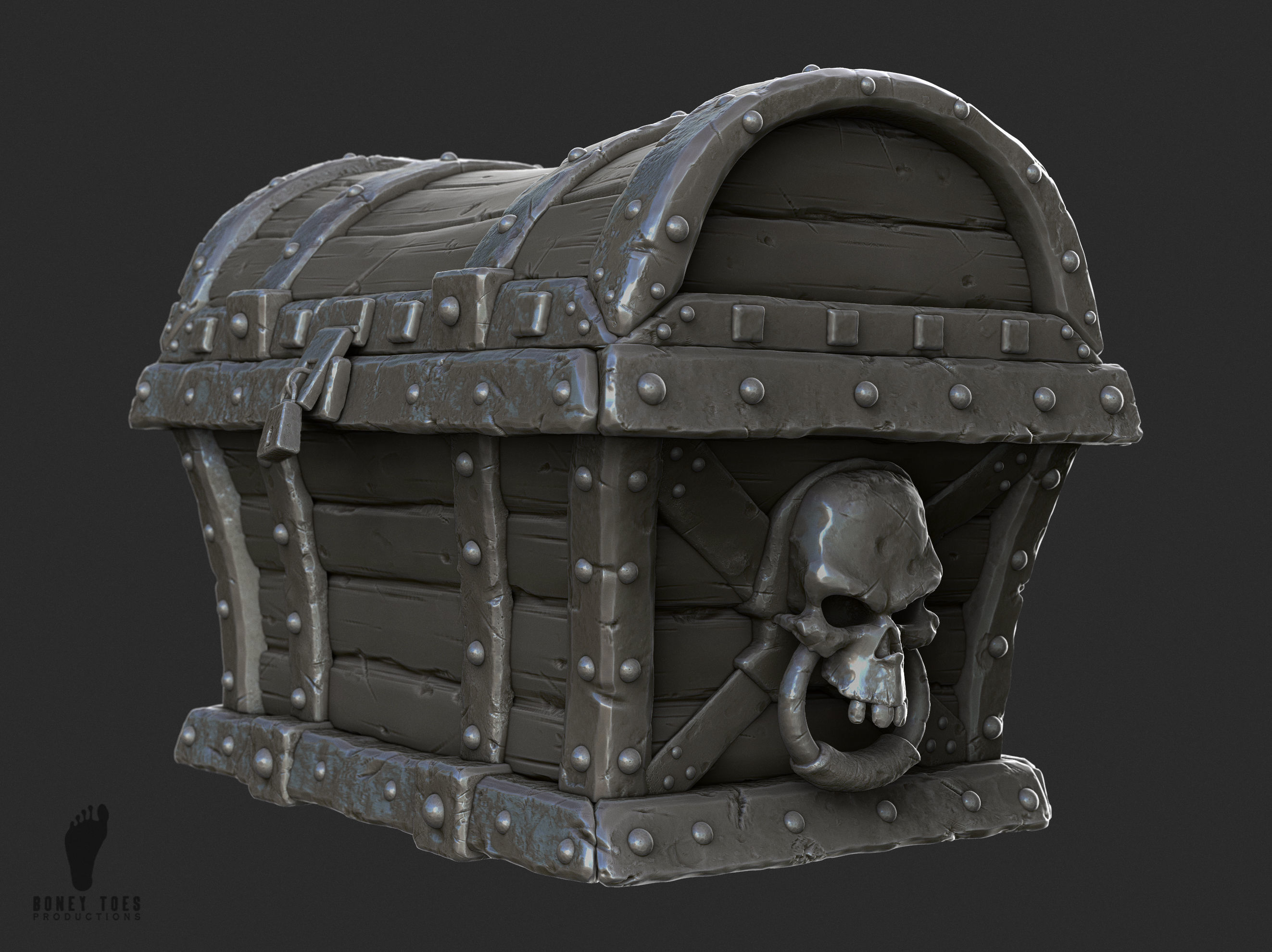 3D Pirate Treasure Chest 3D model_2