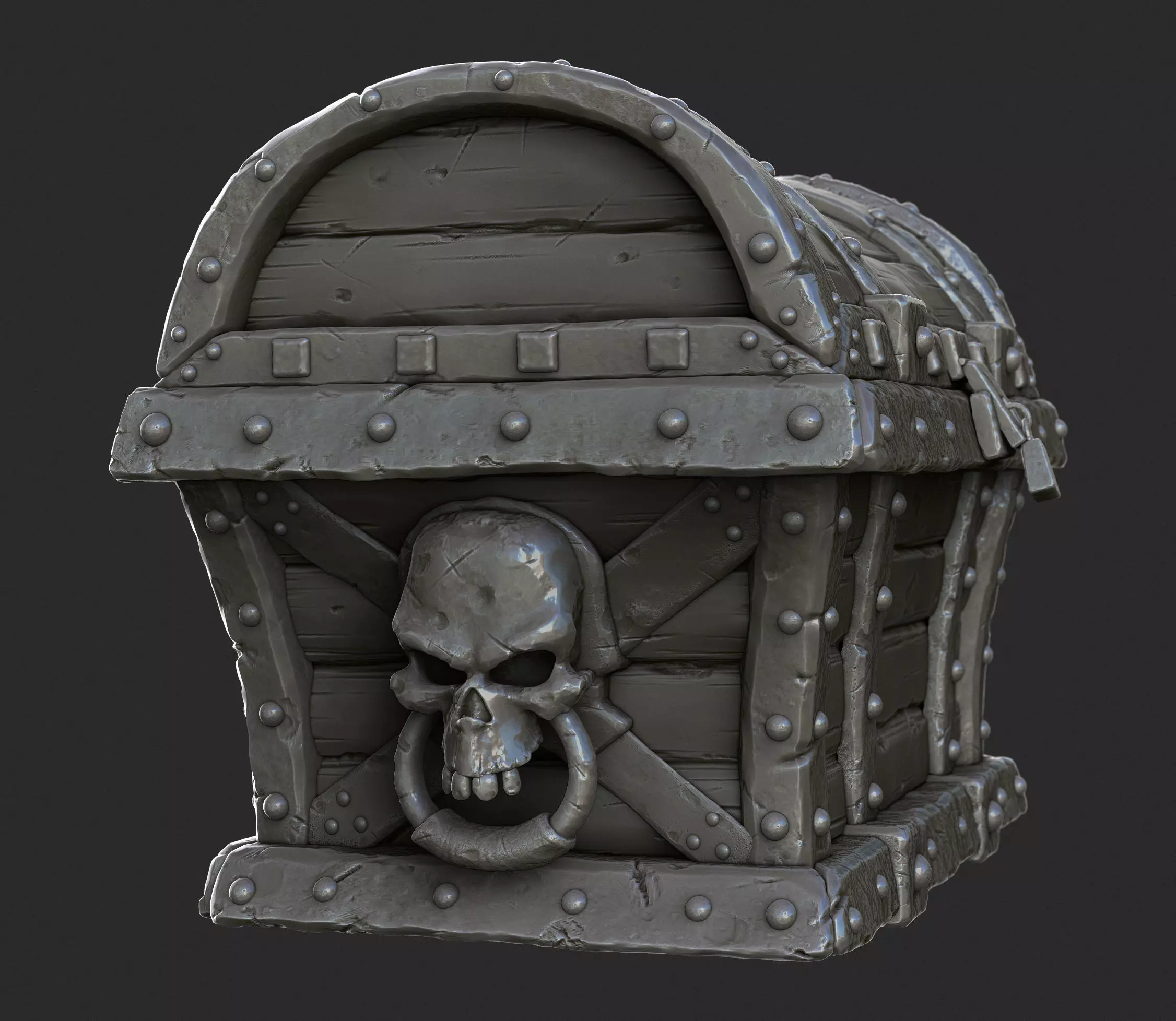 3D Pirate Treasure Chest 3D model_0