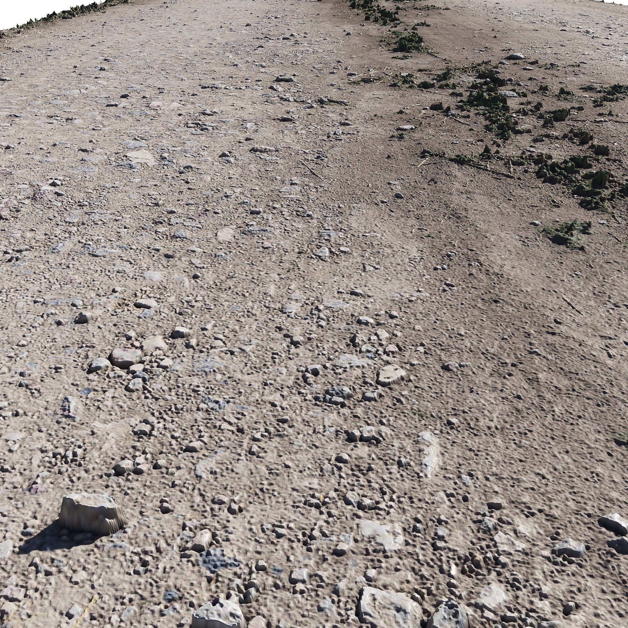 Ultra realistic Sandy Road Scan 2 3D model_3