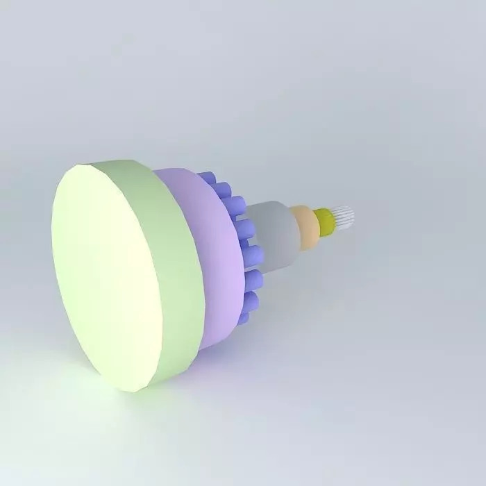 Cable colorful light bulb Free 3D model