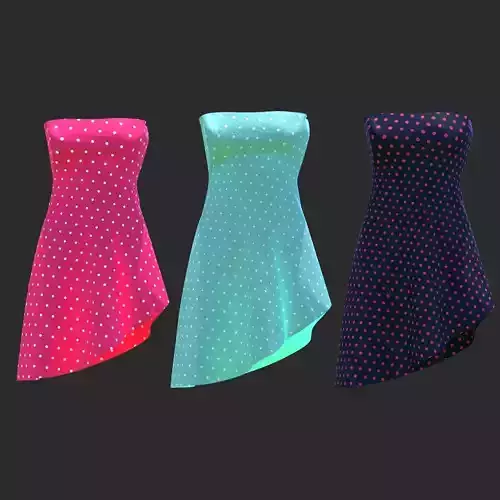 short dress  Low-poly 3D model