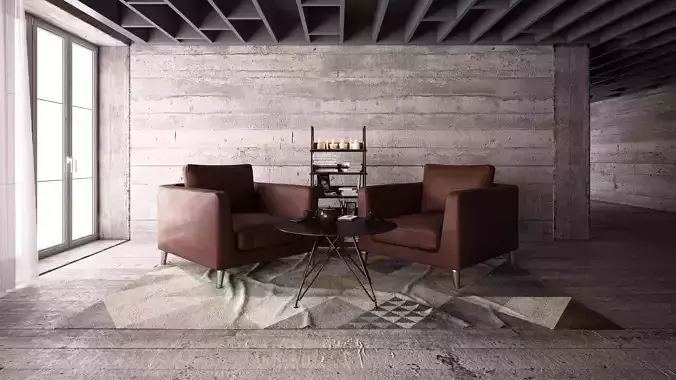 Armchairs - Waiting and Relaxing area 3D model