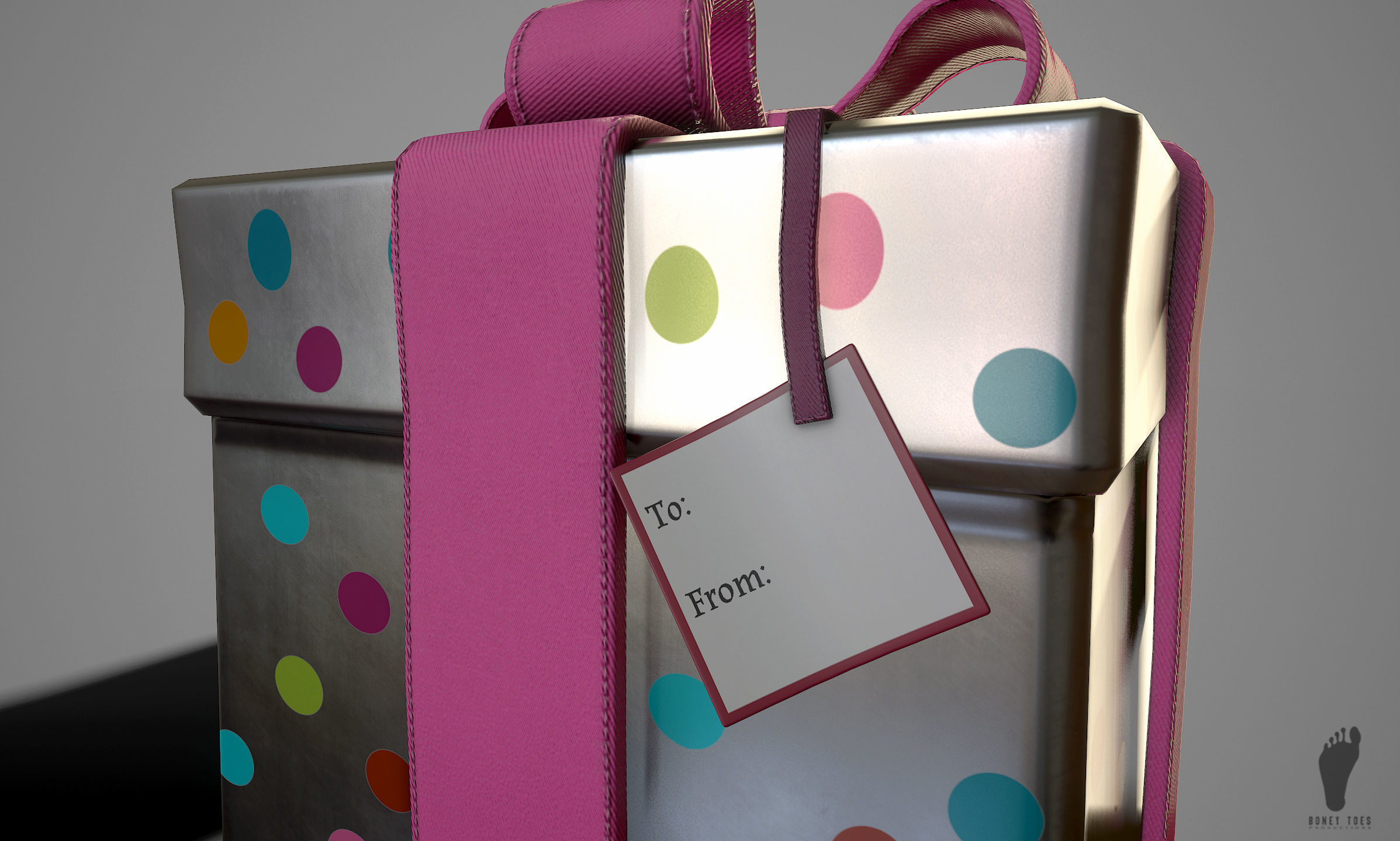 3D Birthday Present Gift Boxes - Game Ready Low-poly 3D model_8