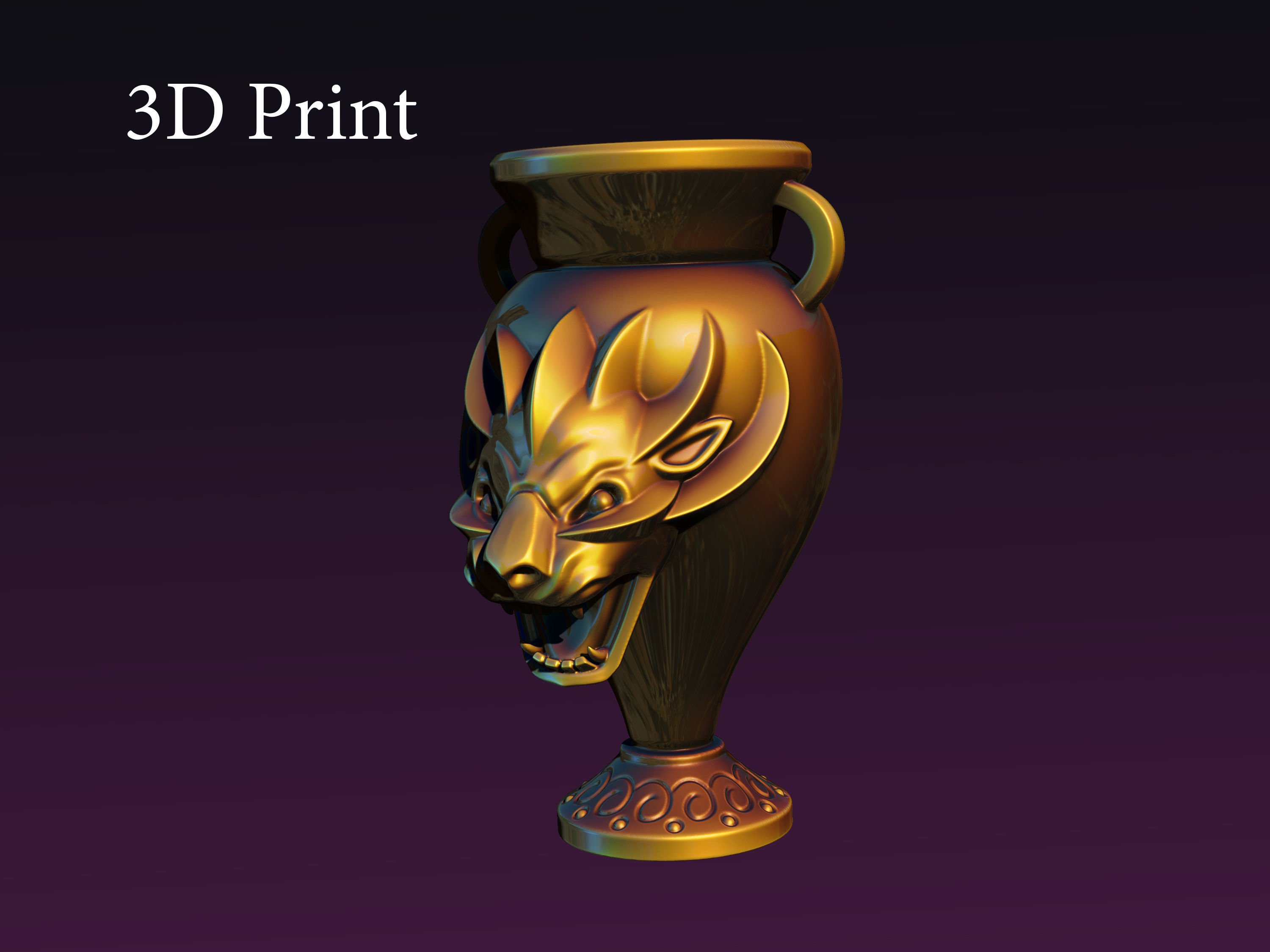 lion cup 3d print Free 3D print model_5