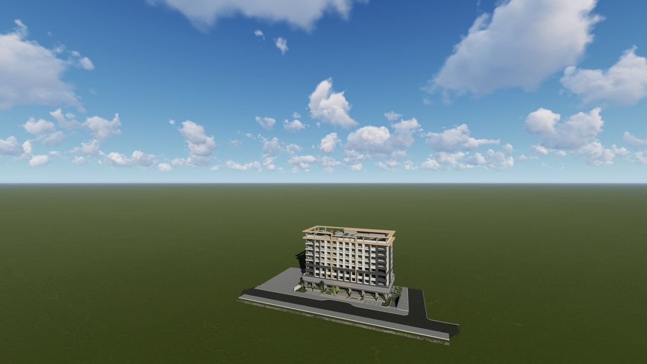 Hotel and Residential Building 3D model_4