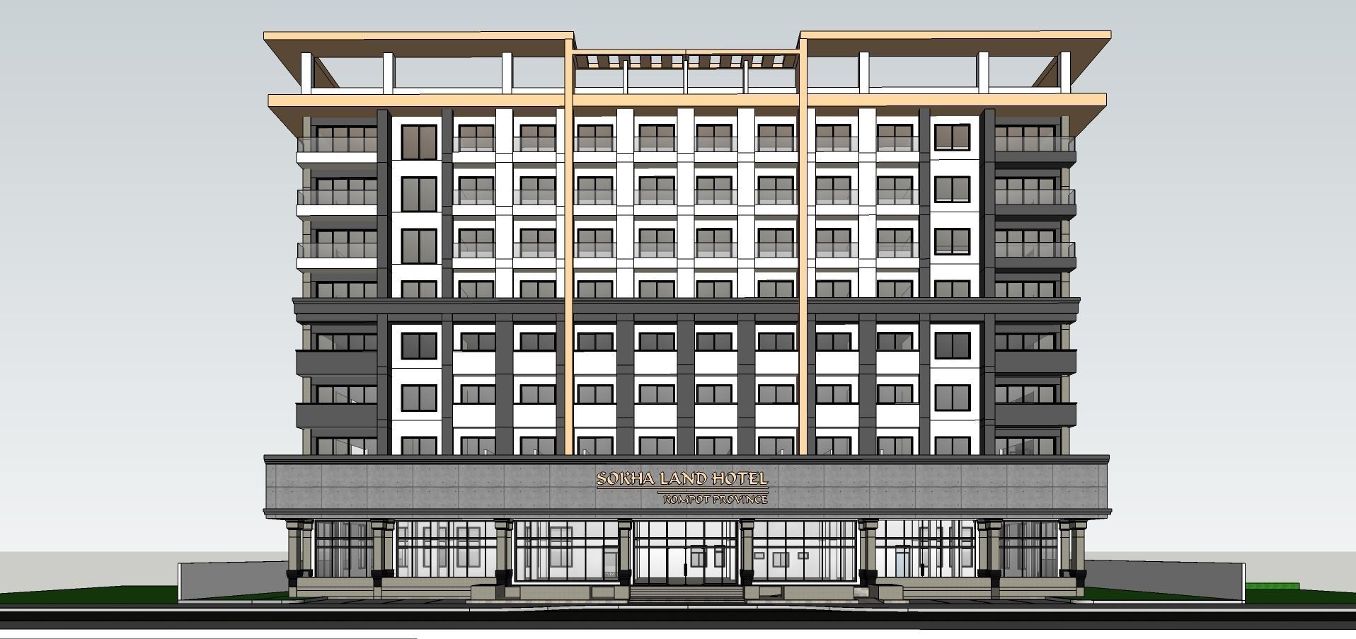 Hotel and Residential Building 3D model_5