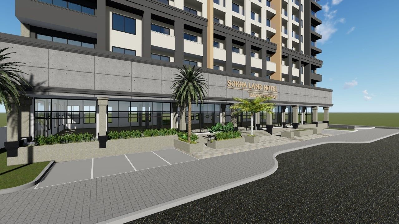 Hotel and Residential Building 3D model_2