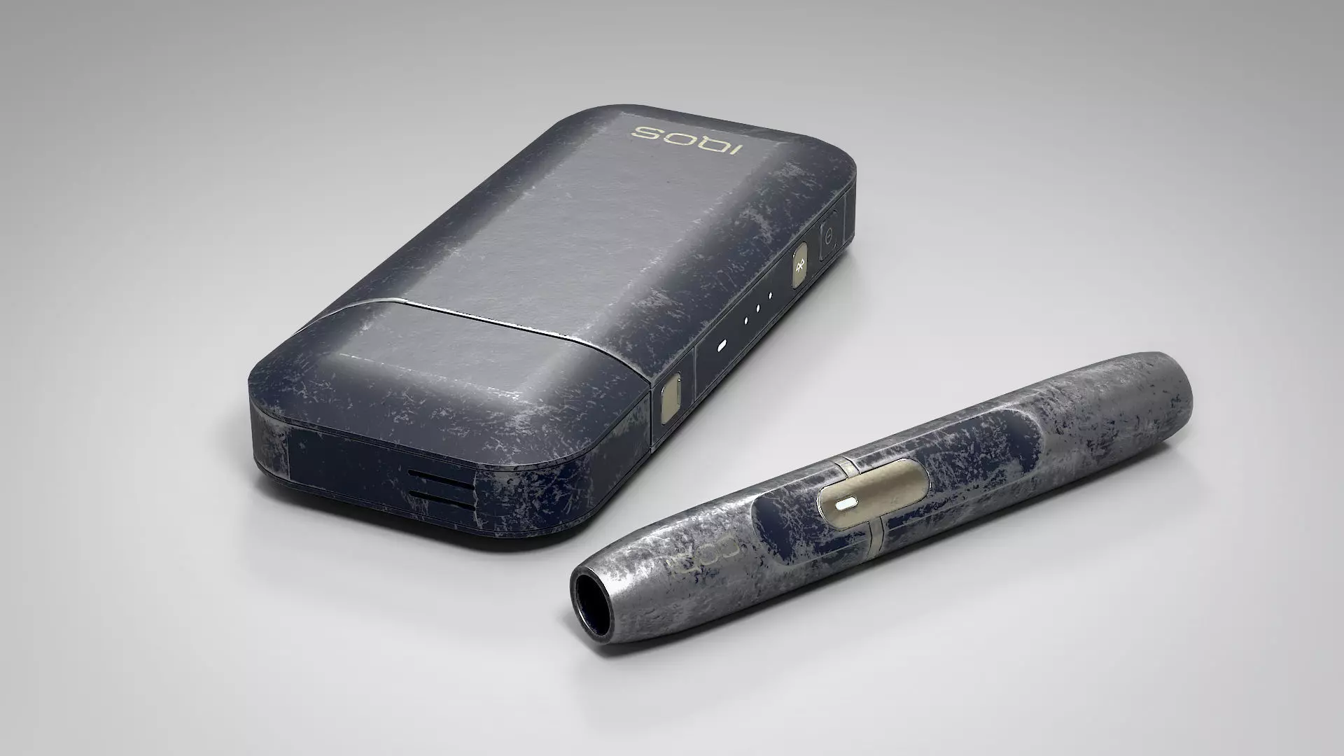 IQOS Painted Grungy PBR Low-poly 3D model_0