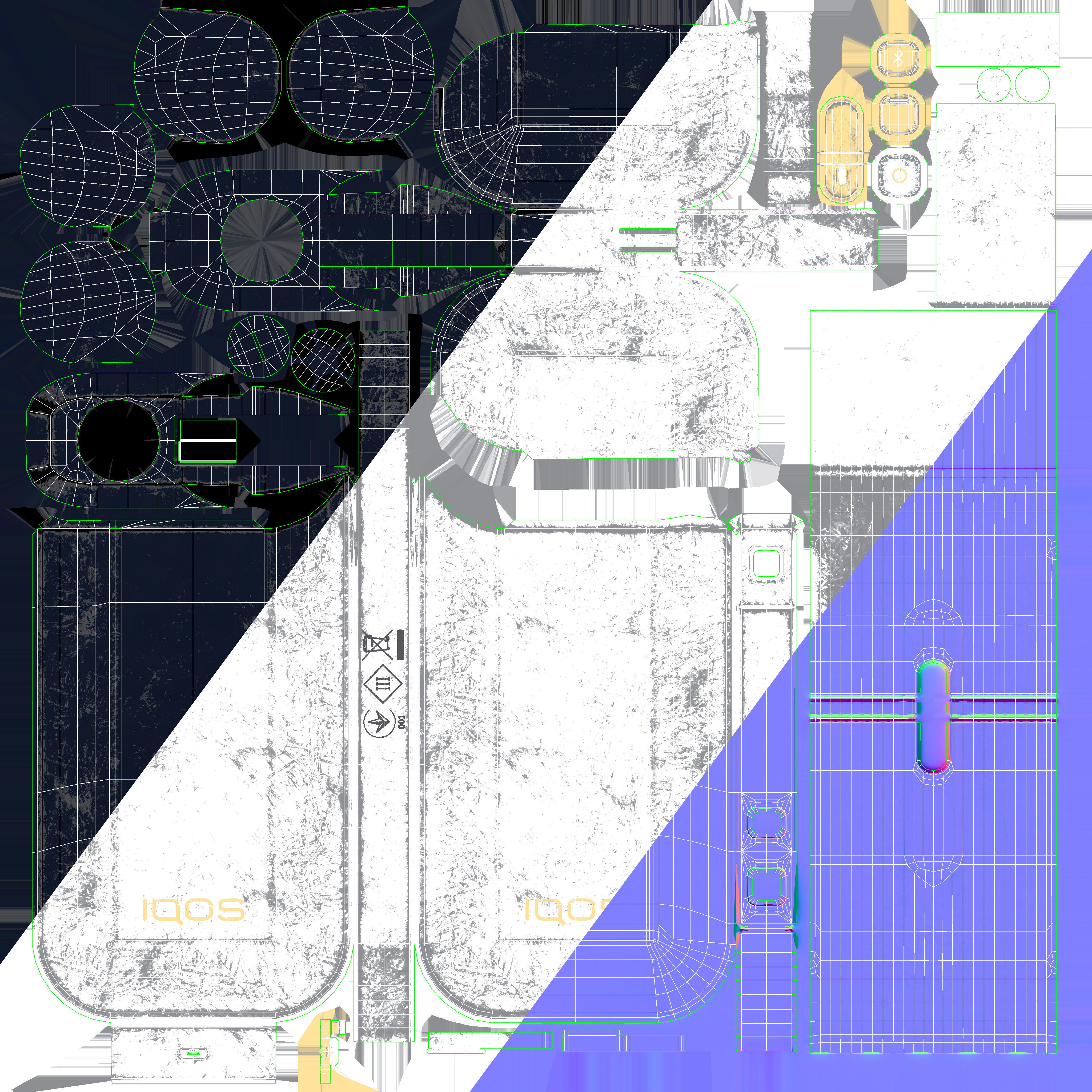 IQOS Painted Grungy PBR Low-poly 3D model_7