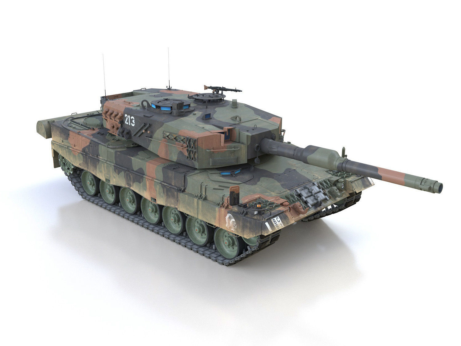 Panzer 87 Leopard - 213 - Swiss Army 3D model_9
