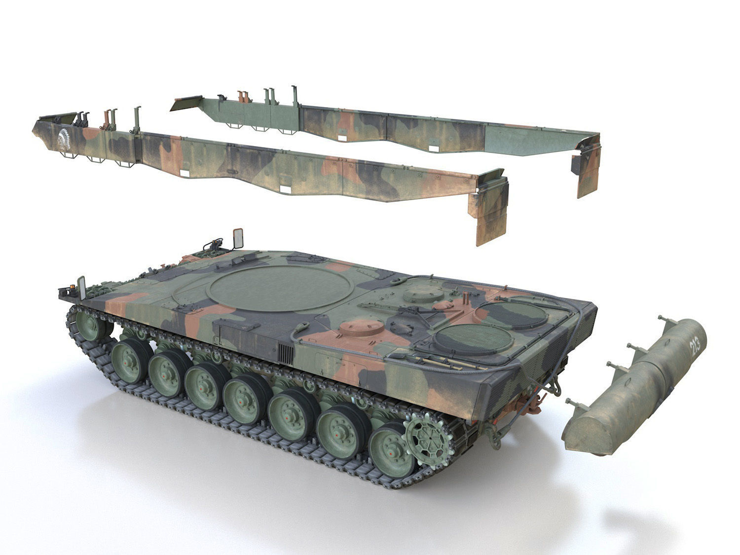 Panzer 87 Leopard - 213 - Swiss Army 3D model_12