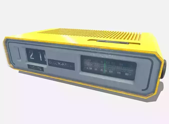 Alarm Clock Radio Low-poly 3D model