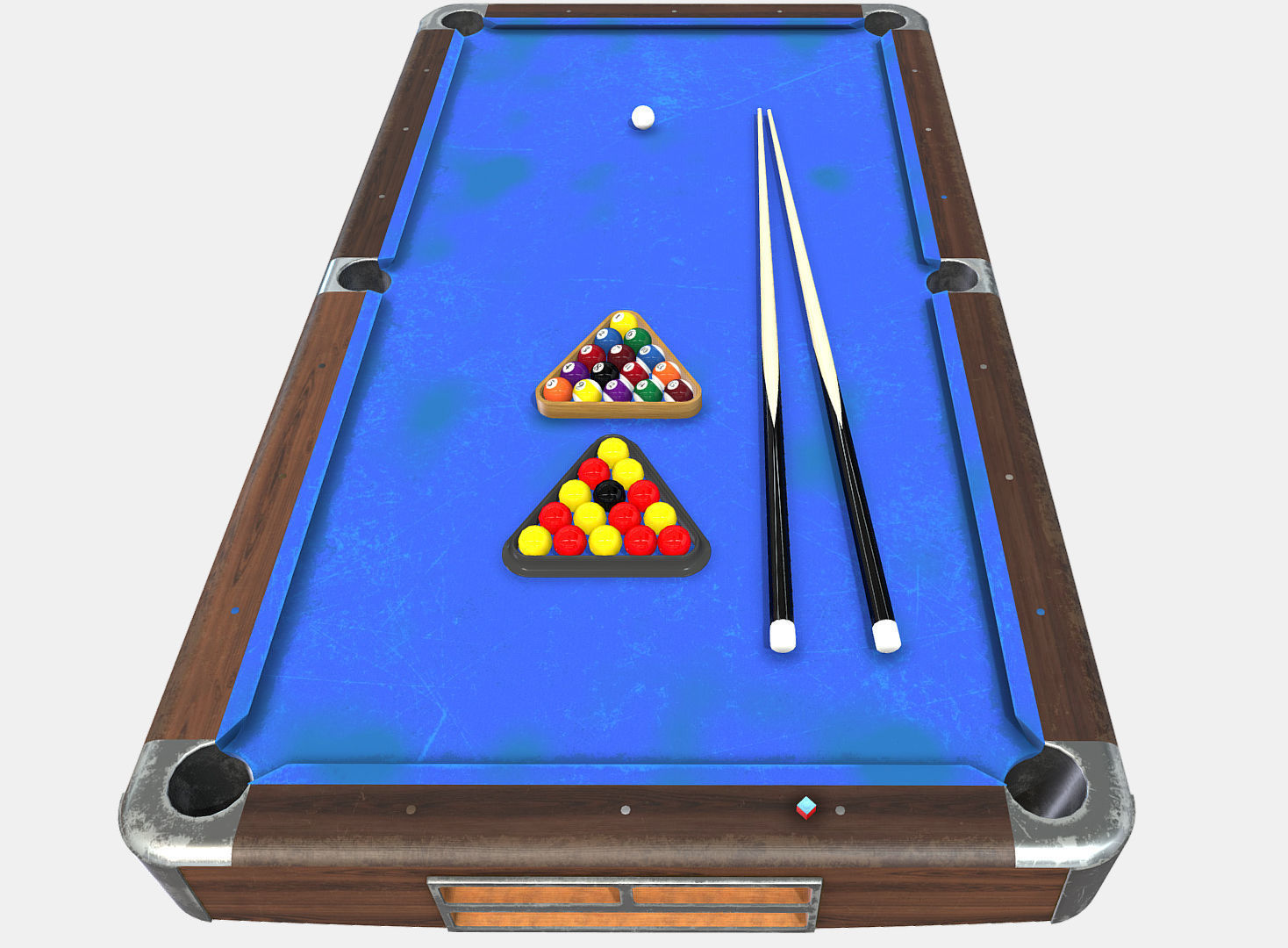 Low Poly PBR Pool Table Low-poly 3D model_4