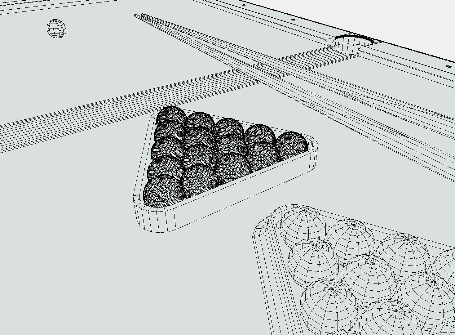 Low Poly PBR Pool Table Low-poly 3D model_7