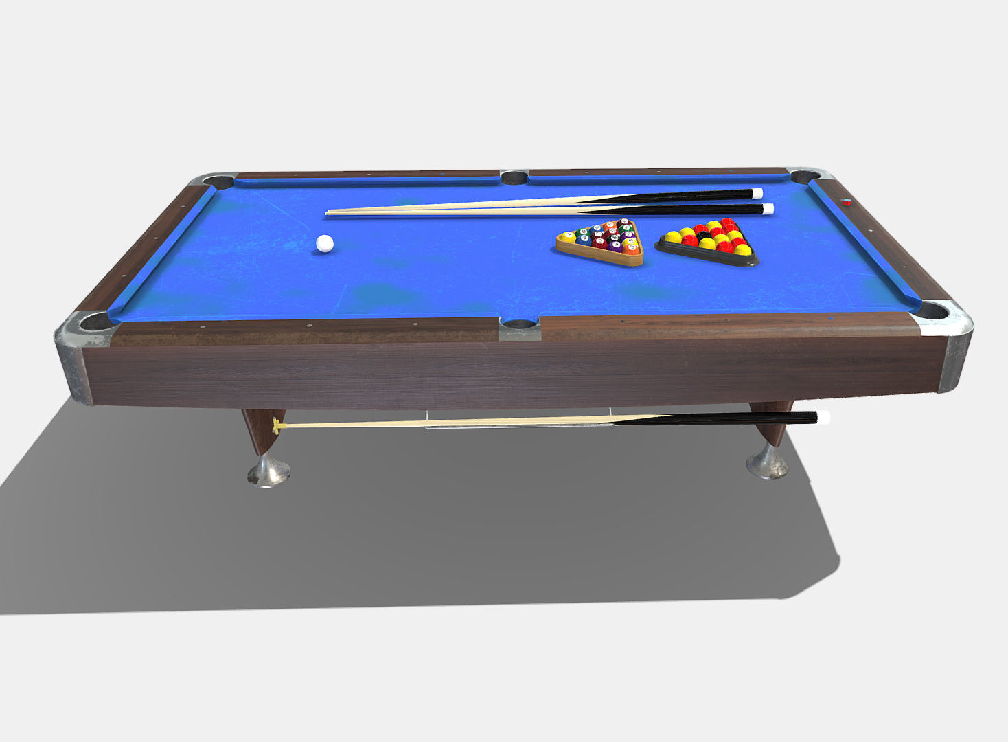 Low Poly PBR Pool Table Low-poly 3D model_5