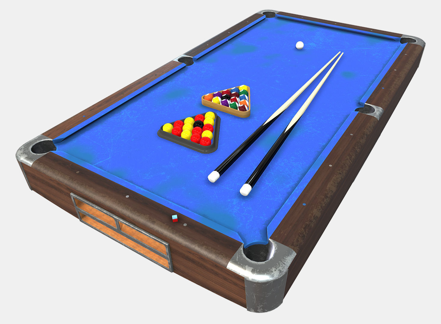 Low Poly PBR Pool Table Low-poly 3D model_1