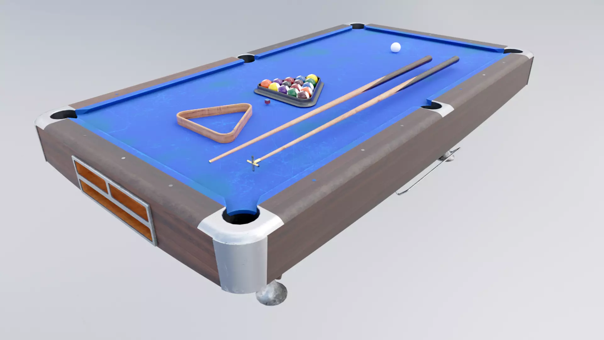 Low Poly PBR Pool Table Low-poly 3D model_0