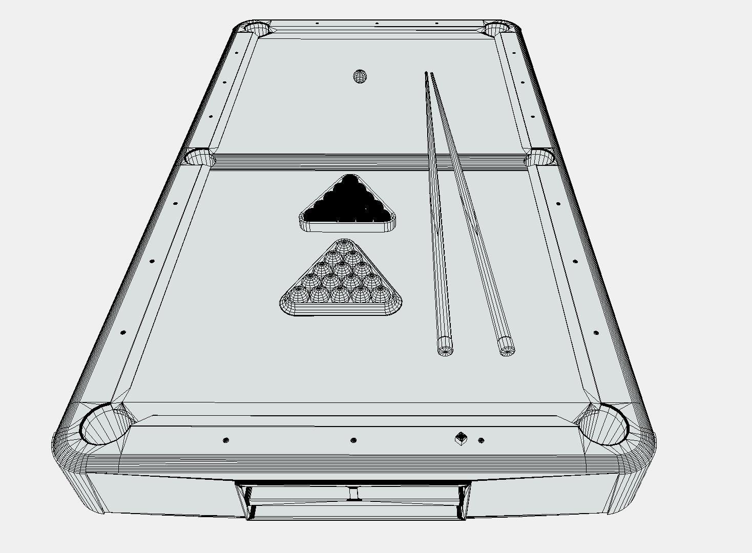 Low Poly PBR Pool Table Low-poly 3D model_6