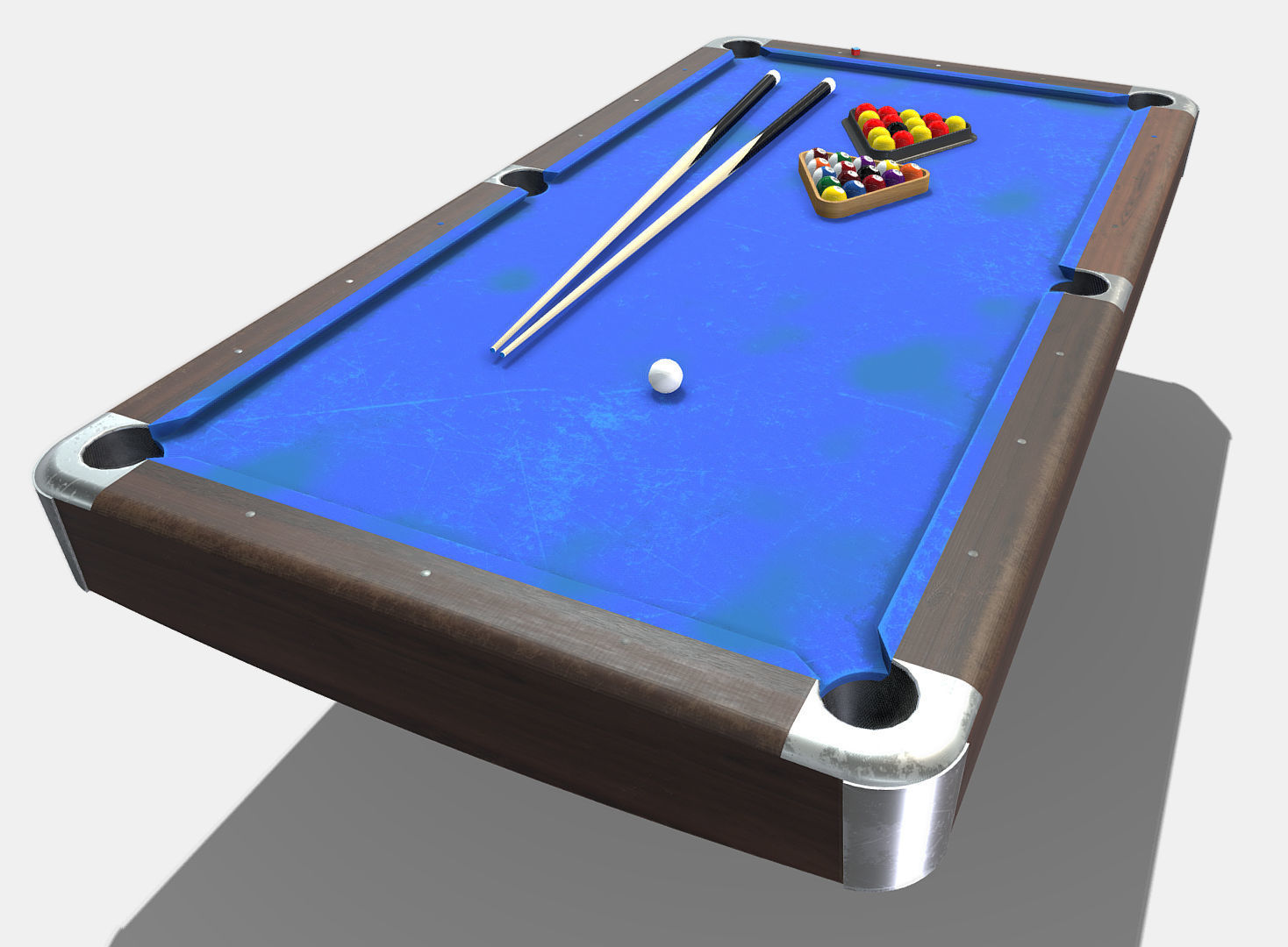 Low Poly PBR Pool Table Low-poly 3D model_2