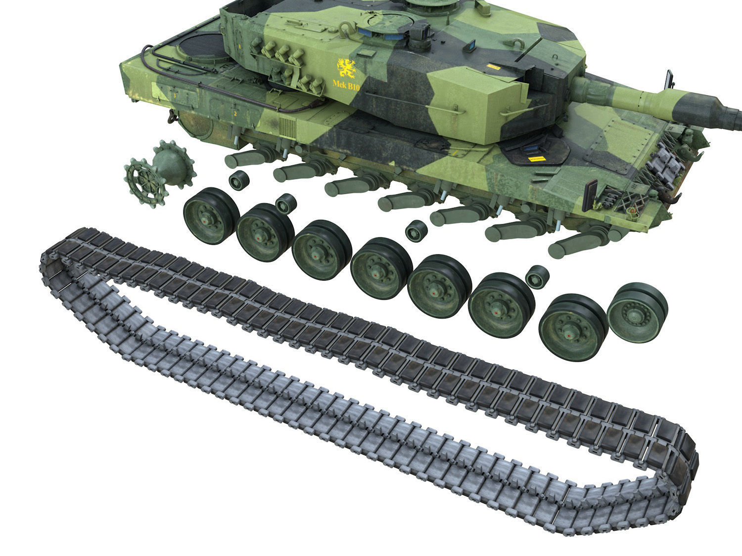 Stridsvagn 121 - Mek B10 - Swedish Army 3D model_15