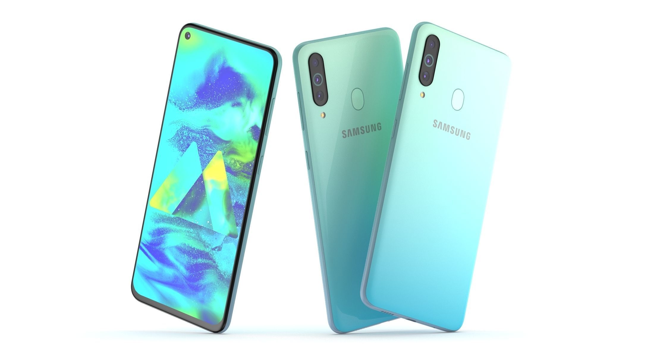 Samsung Galaxy M40  Low-poly 3D model_3