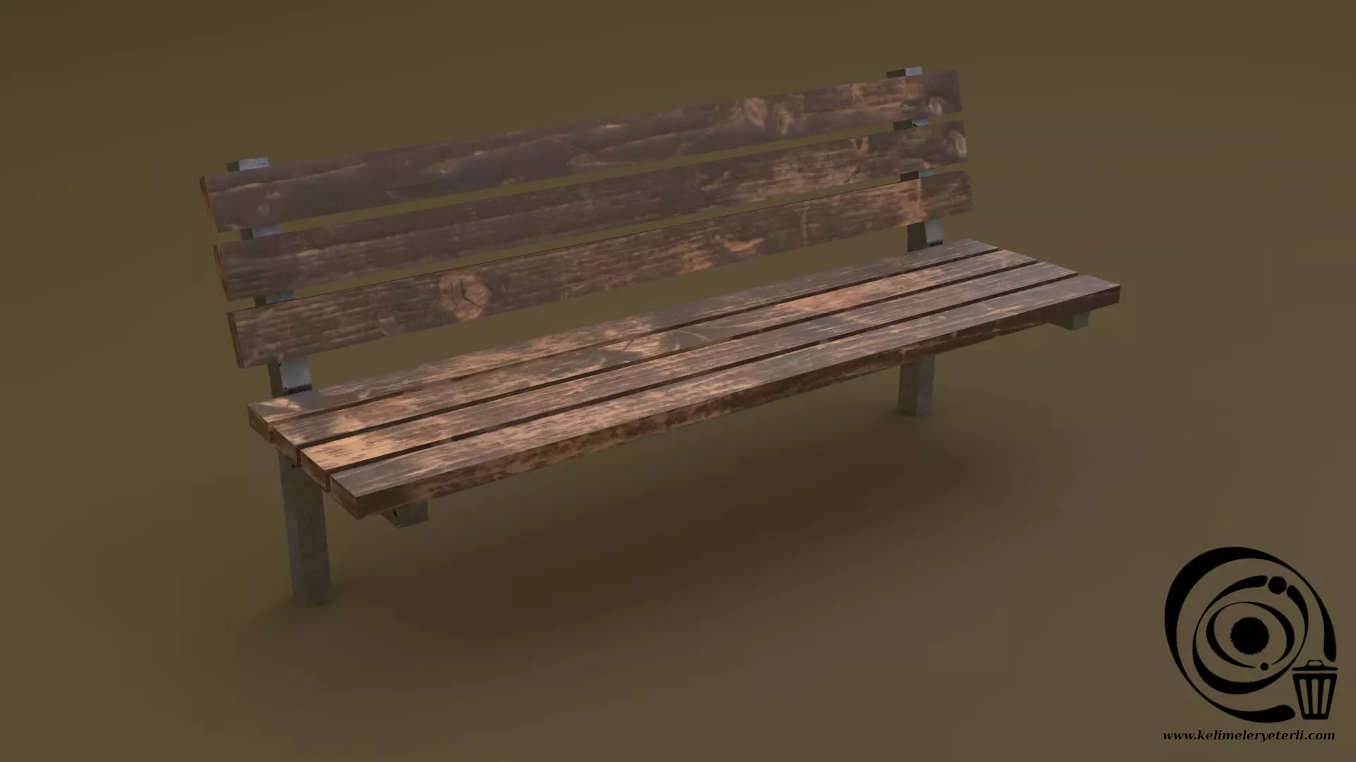 Bench 36 Low-poly 3D model_0