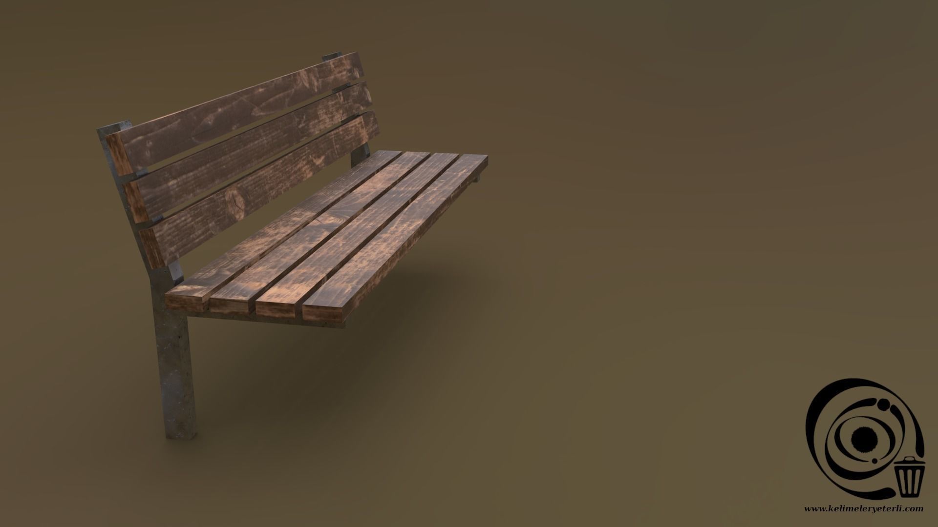 Bench 36 Low-poly 3D model_1