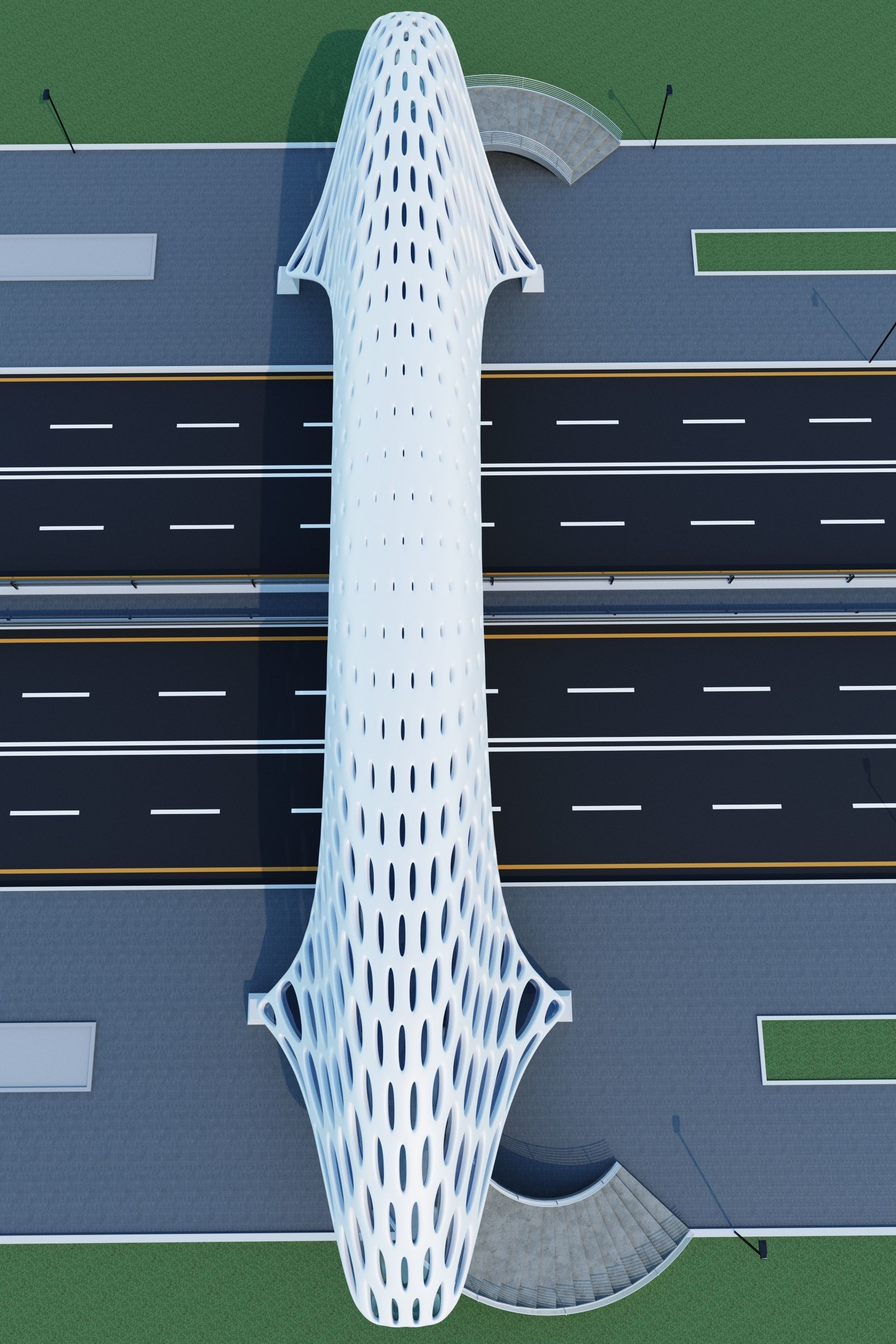 Pedestrian overpass 3D model_6