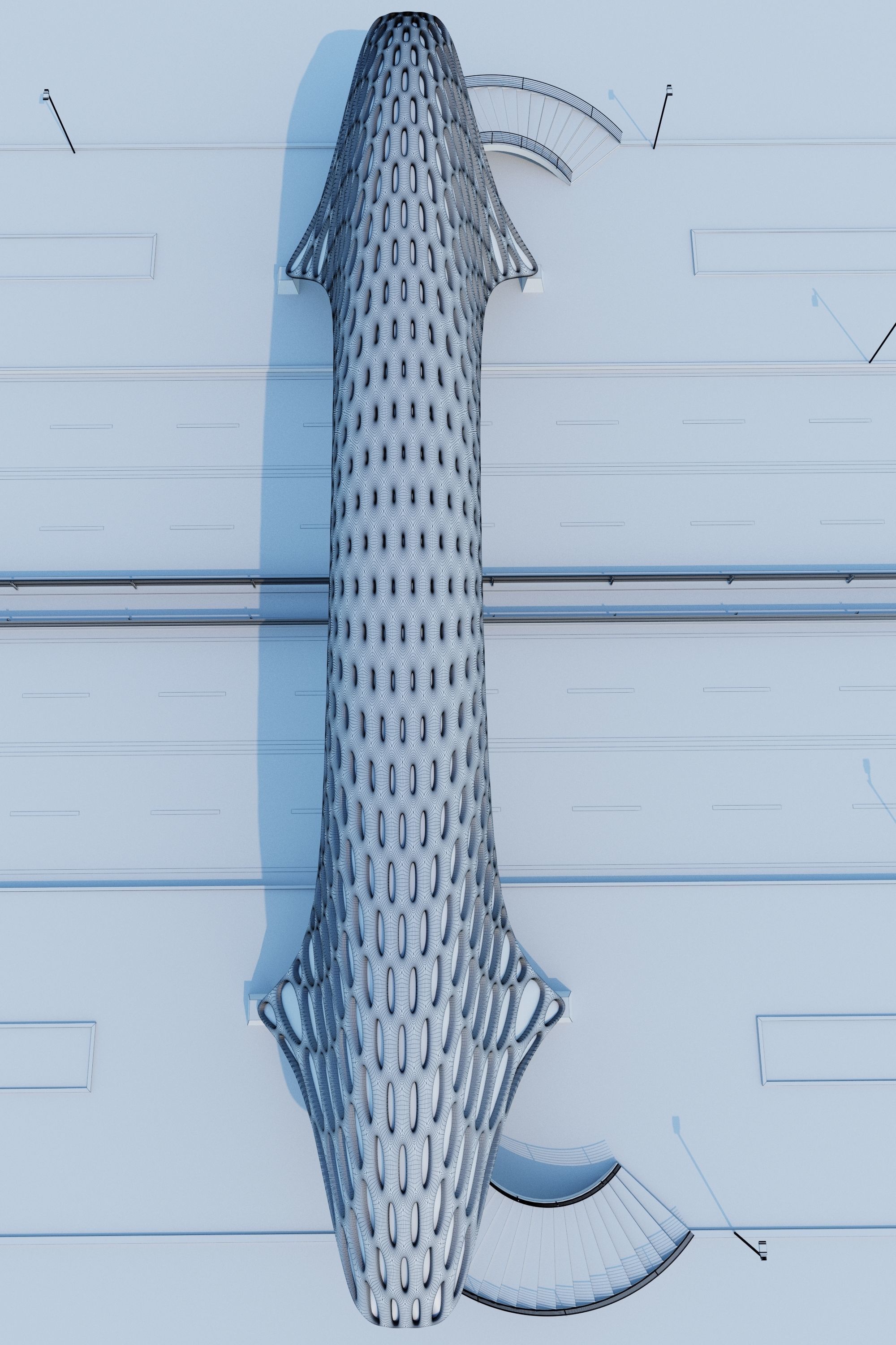 Pedestrian overpass 3D model_8