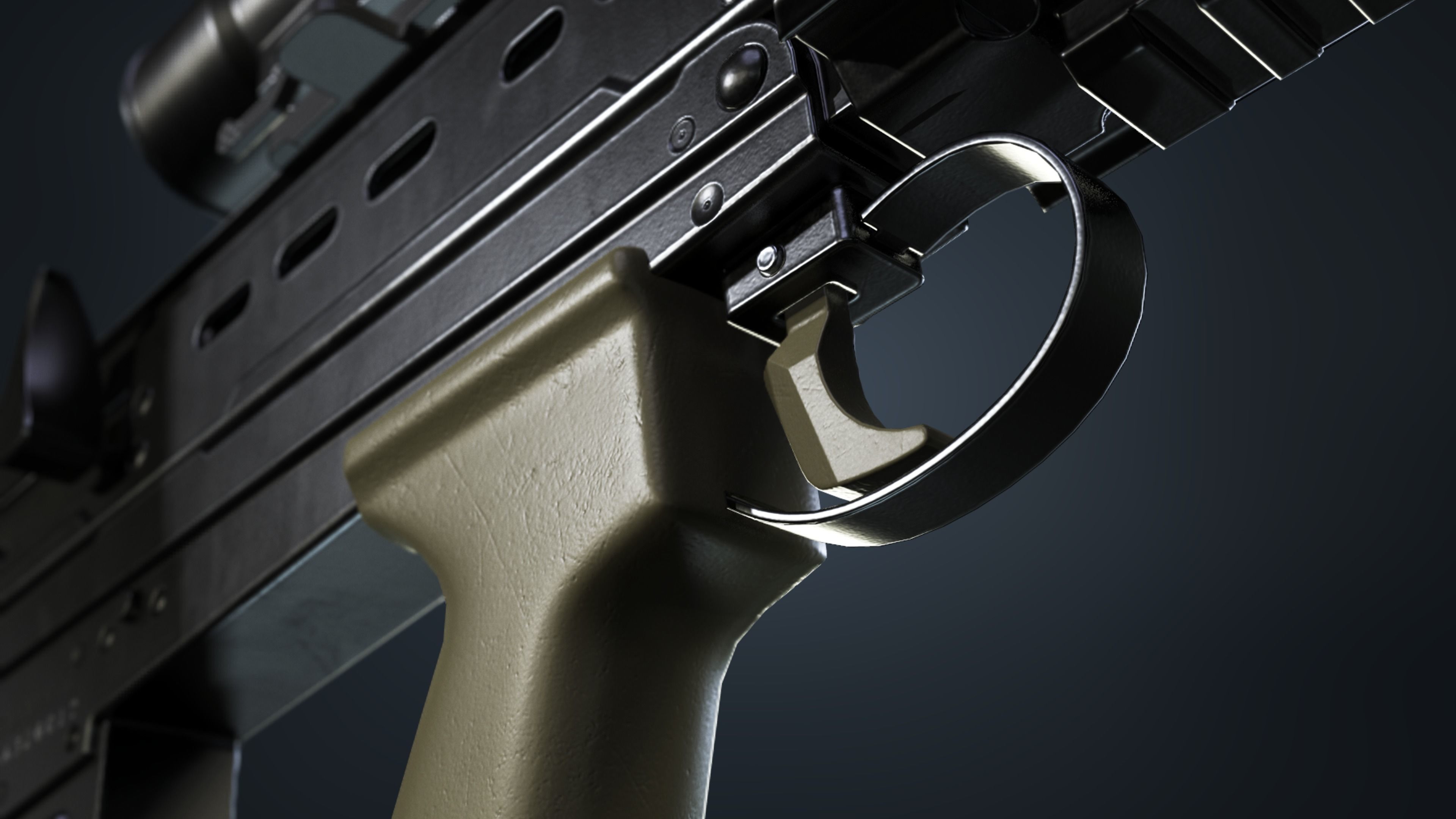 SA80 a2 Rifle Low-poly 3D model_6