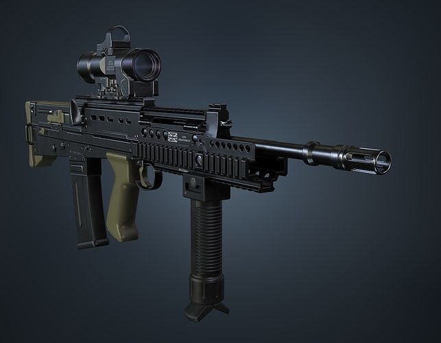 SA80 a2 Rifle Low-poly 3D model