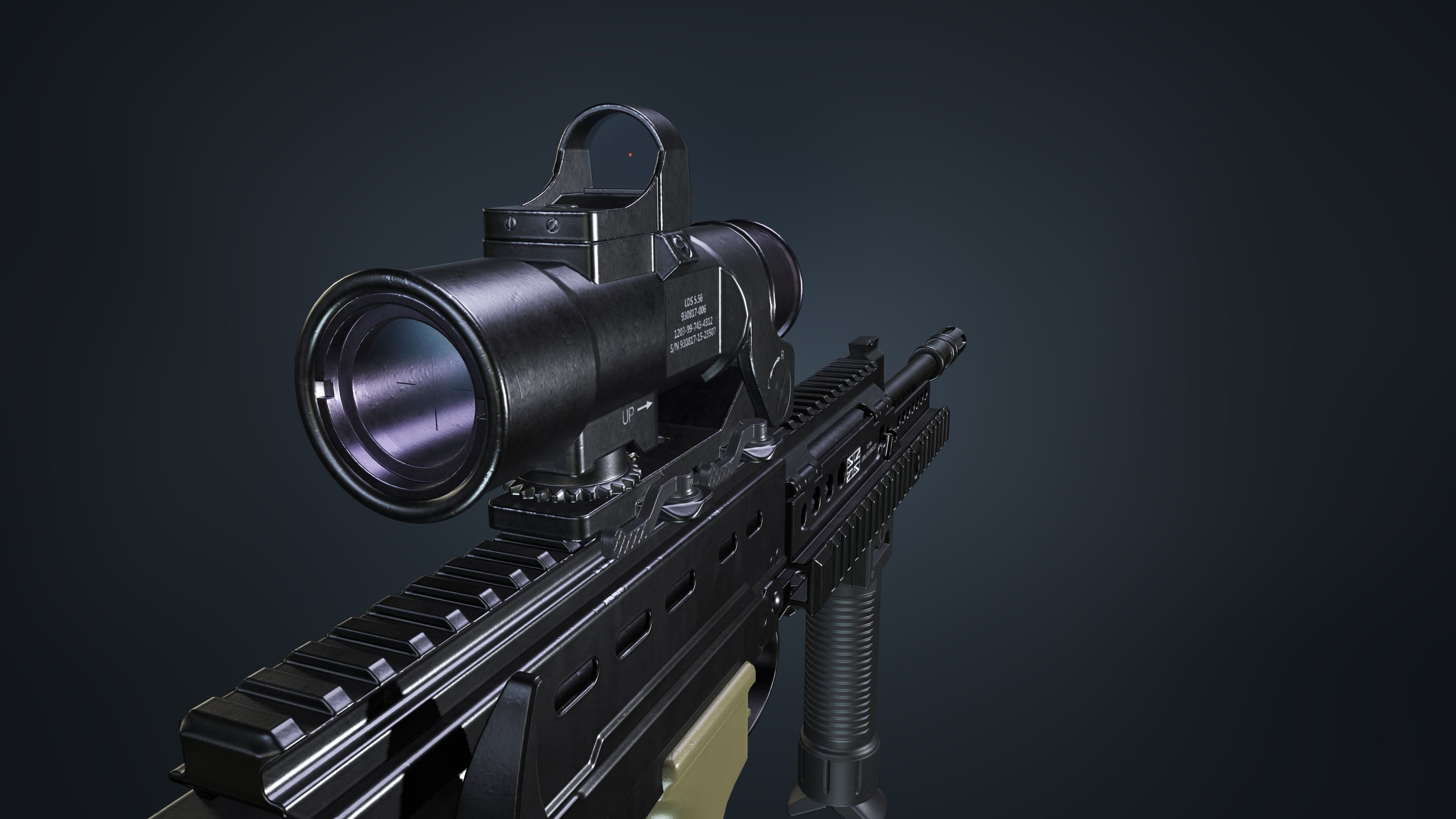 SA80 a2 Rifle Low-poly 3D model_4