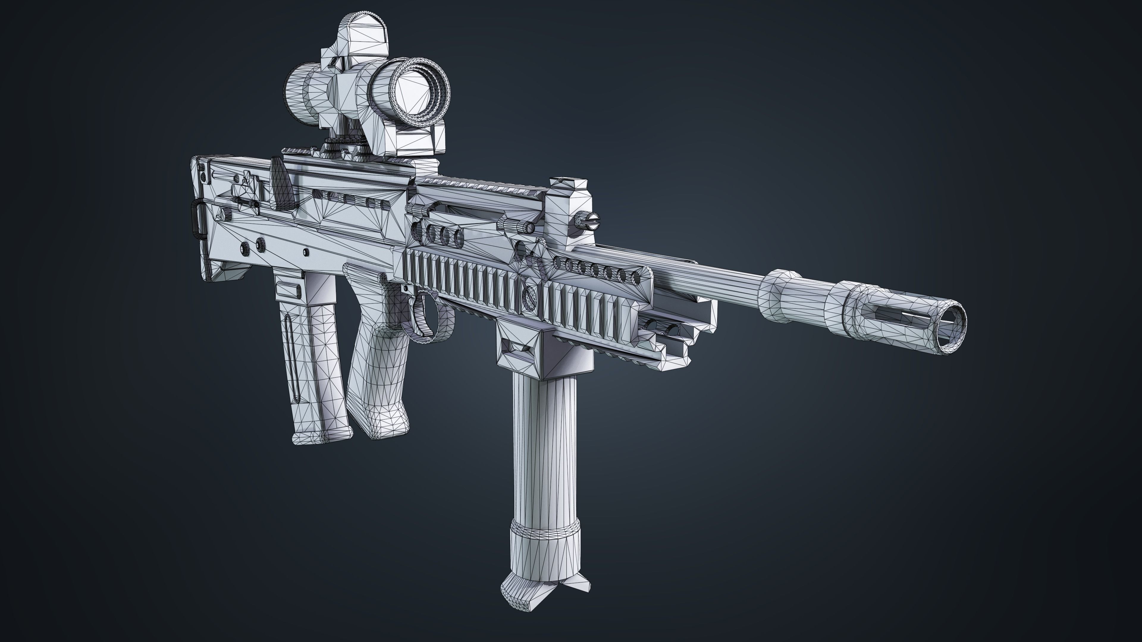 SA80 a2 Rifle Low-poly 3D model_3